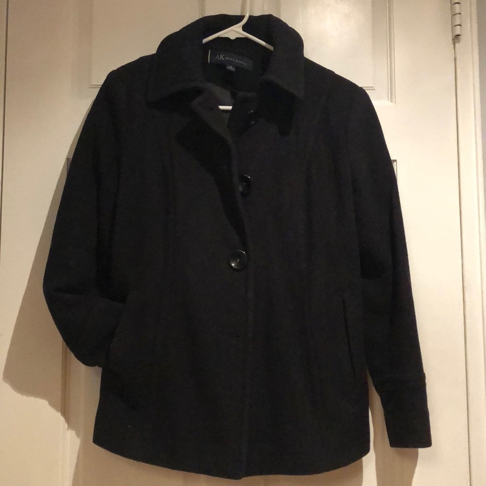 Anne Klein Petite Small Black Pea Coat